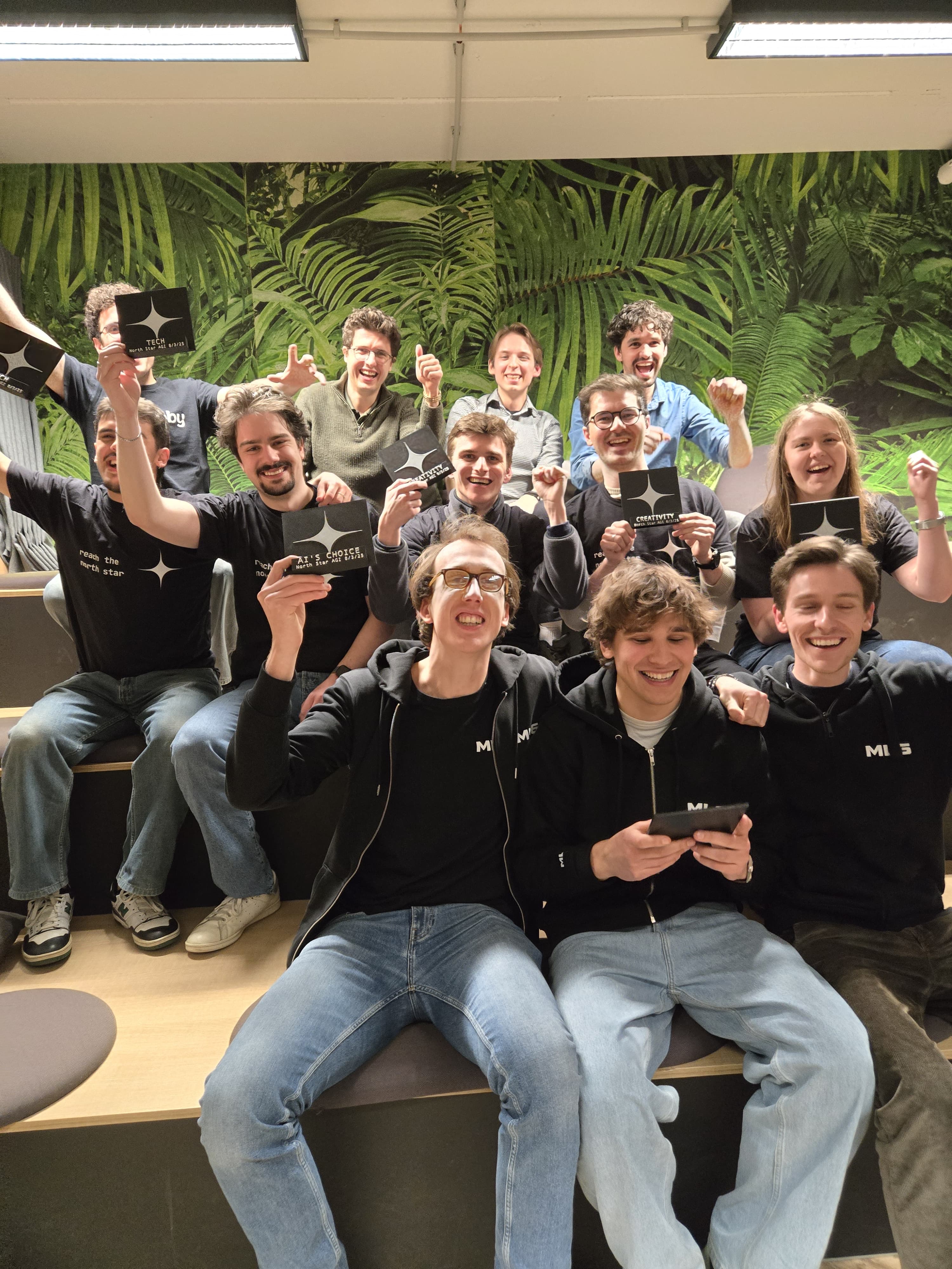 Hackathon winners receiving awards