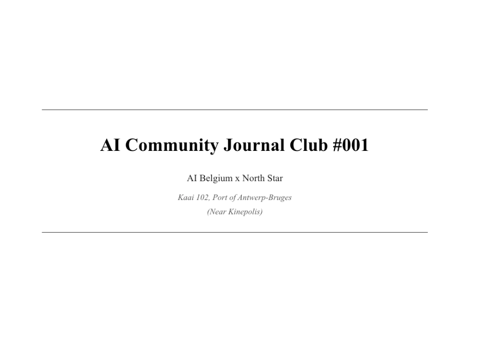AI Community Journal Club #001