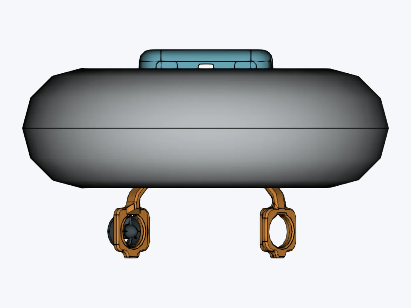 Side view of the FLOAT-E design with the thruster frame below the float