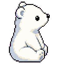 Polaris the polar bear chilling on the beach